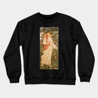 Flora, the Goddess of Blossoms and Flowers by Evelyn De Morgan Crewneck Sweatshirt